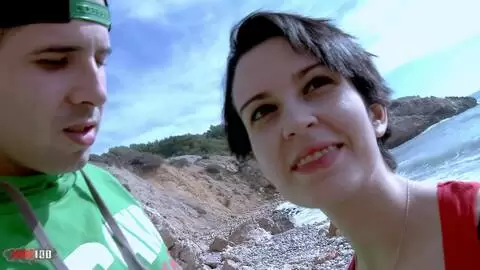 Hairy pussy and anal sex at the beach with french brunette Alex Jsex