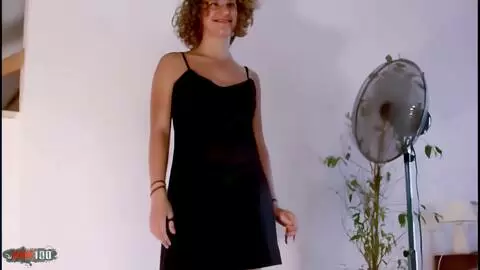 Hot young brunette Anna stripping 