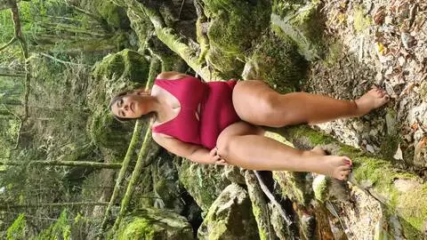 Photo session with French beauty Cassy Hill by the river