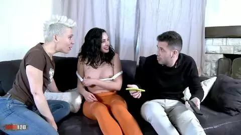 Anal threesome on the couch with Charlie and Linda del Sol