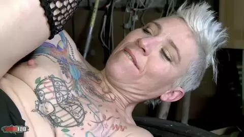 Stunning MILF Charlie gets her pussy and ass fucked hard in the workshop