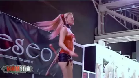 Lesly Kiss on stage at the Erotico de Barcelona Film Festival in 2006