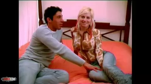 Stunning young blonde Flora offers her pussy to Bryan