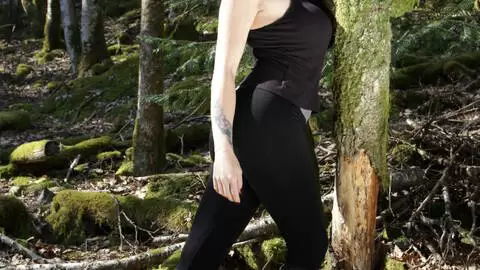Hot busty spanish babe Jordan Perry posing in the woods