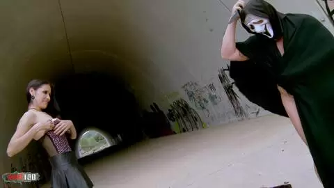Skinny colombian MILF fucked in a  tunnel