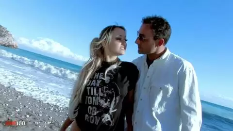 Jorge Fernandez fucking with the spectacular French beurette Krystal Wallas at the beach