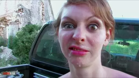 Extreme anal fuck in the pickup with French babe Leane Fontaine