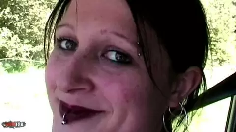 Gothic Brunette Hitchhiker Lou-ann Pays for Ride with Hardcore Anal  Sex