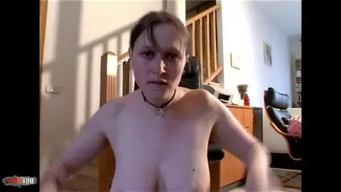 Nice brunette with big boobs Lou Ann doing a hot striptease on her webcam 