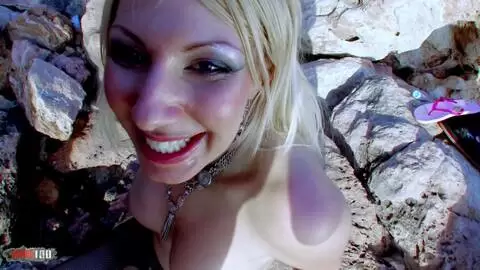 Big tits babe Love Crystale ass fucked at the beach