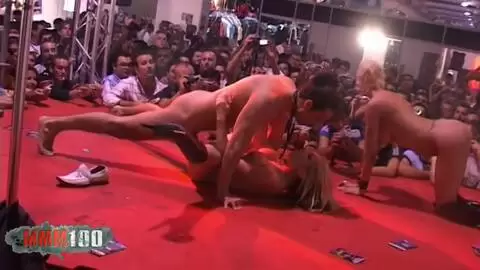 Marlon, fucking live on stage with two hot girls