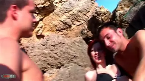 Red hair babe from budapest sucking and fucking like nimpho in the beach