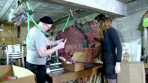 French Hairy Teen Melany Furie Experiments with Fuck Machine and Gets Her Tight Ass Drilled by Older Man Terry Kemaco
