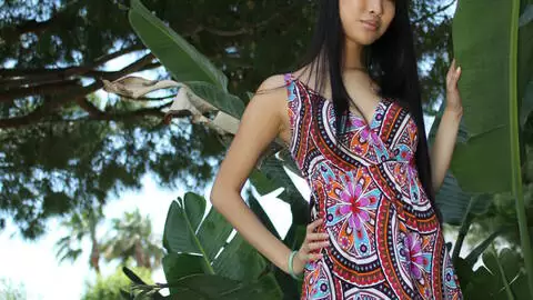 Pornostar oriental with big boobs Sharon Lee stripping 