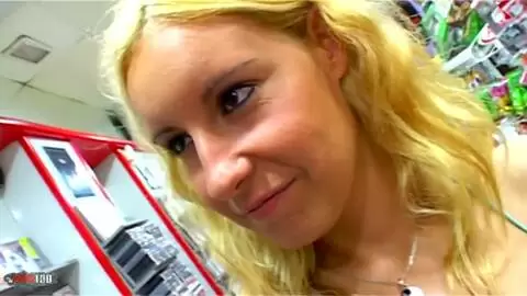 Hard sex with blonde babe in a bar