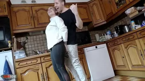 Gorgeous busty Spanish blonde MILF Tania Villalobos gets fucked in the kitchen