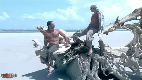 Druunia Diva's Hairy Latina Ass Gets Double Penetrated by Alain Deloin and Titof on Tropical Beach