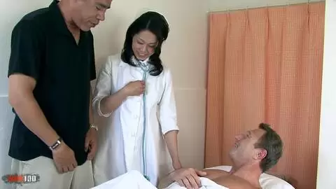 Hardcore double penetration for hot japanese nurse Fujiko Sakura