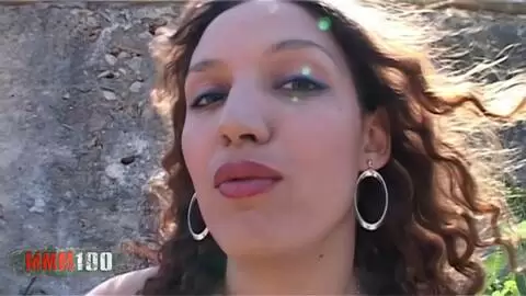 Zeta Niagara, beautiful little Arab brunette who squirts like a slut while being fucked outdoors